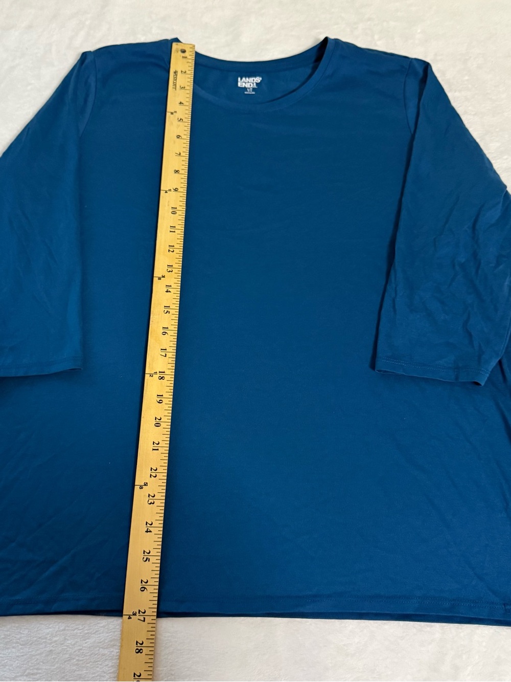 Lands' End Women's Deep Teal Blue Crewneck Tunic - Picture 3 of 6